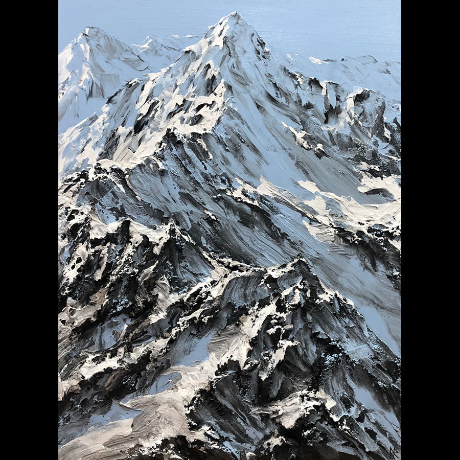 happiest days mountain painting by artist barak rozenvain