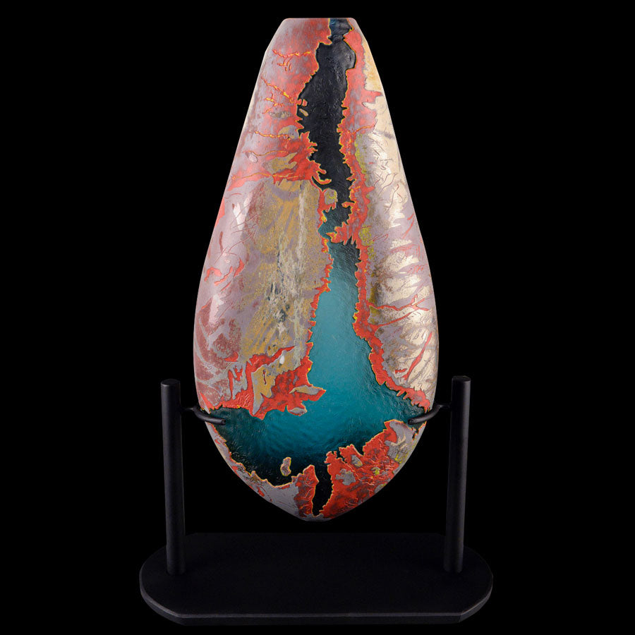 Riverway Series - Lake Mead Overton Arm original glass art by Colorado based artist Jared and Nicole Davis