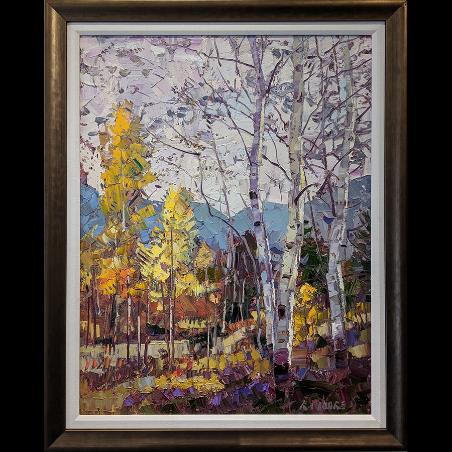 last leaves mountain landscape painting by artist robert moore