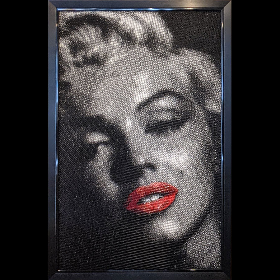Marilyn Monroe original wire mesh portrait by artist Fekadu Mekasha