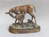 Natures Gift bronze deer sculpture by artist Marianne Caroselli