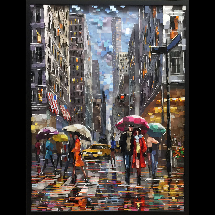 New York Reflections original painting of new york city by aleksandra rozenvain for sale at raitman art galleries