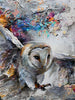 vibrant skies owl painting by artist miri rozenvain