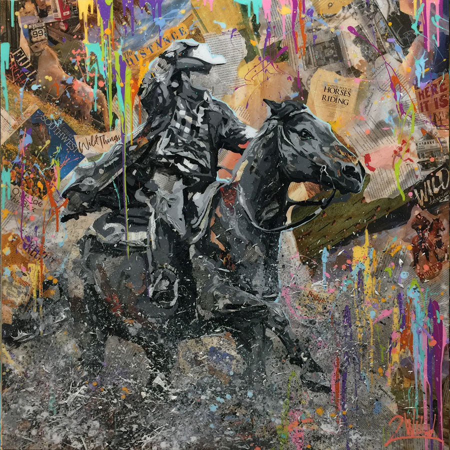 Western Adventures original wild west horse painting by artist Barak and Miri Rozenvain 2wild