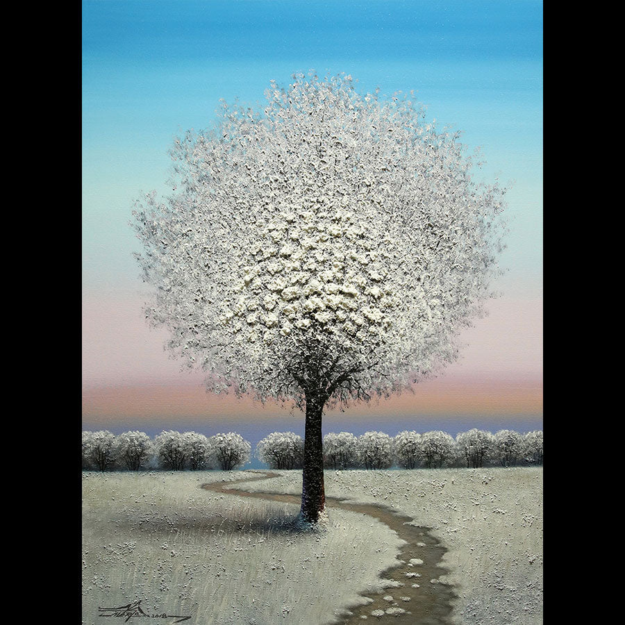 Winter Morning original oil on canvas landscape painting by artist Mario Jung